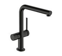 Robinet mitigeur d'évier de cuisine Hansgrohe Talis M54, référence 72827340, vanne d'arrêt, 1 jet, chrome noir brossé