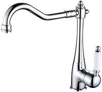 Robinet mitigeur d'évier de Cuisine nostalgique, Style Maison de Campagne, Construction en Laiton, Levier Unique, poignées en céramique, pivotant à 360°, Robinet de Cuisine élégant