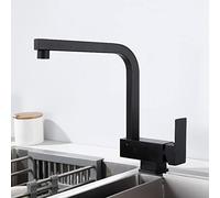 Robinet mitigeur d'évier de cuisine pliant à l'intérieur de la fenêtre Robinets de cuisine Robinet d'évier chaud et froid en laiton Noir Rotation à 360 ° Robinets mitigeurs de cuisine - Mode double (