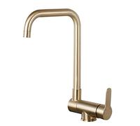 Robinet mitigeur d'évier de cuisine pliant à l'intérieur la fenêtre Robinets en acier inoxydable Rotation 360 ° mitigeurs monotrou chaud et froid-Noir(Brushed gold)