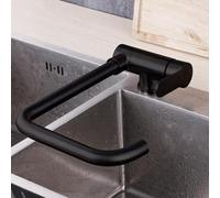 Robinet mitigeur d'évier de Cuisine Pliant, fenêtre intérieure en Acier Inoxydable, Robinet d'évier de Cuisine pivotant Chaud et Froid-Noir