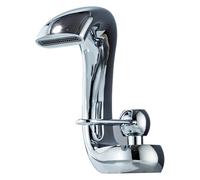 Robinet mitigeur d'évier en laiton noir/chromé pour évier chaud et froid de salle de bain (184 Chrome)