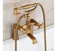 Robinet mitigeur d'évier monté sur pont en bronze antique avec douchette à main - Mélangeur de lavabo de salle de bain Ele pour décoration d'intérieur moderne, design facile à installer et à économie