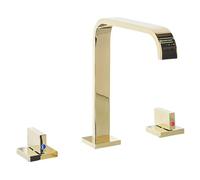 Robinet Mitigeur en Laiton Zinc et Acier Inox Doré 25 cm Haute Qualité Kagera