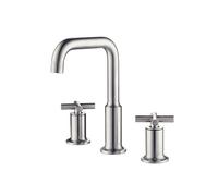Robinet Mitigeur Lavabo Salle de Bain Robinet 3 Trous pour Lavabo de Salle de Bain à Double Levier Croisé Rotatif à 360° Mitigeur de Lavabo Noir