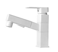 Robinet mitigeur moderne en laiton pour lavabo avec pulvérisateur extractible 2 fonctions (chaud et froid) Robinet d'évier à levier unique Tuyau standard britannique Finition élégante Cuisine Salle de