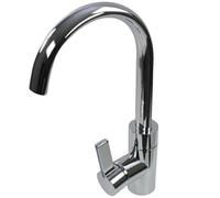 Robinet mitigeur monocommande ovale Lucca pour camping-car, caravane, camping, bateau + interrupteur chromé