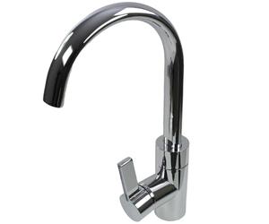 Robinet mitigeur monocommande ovale Lucca pour camping-car, caravane, camping, bateau + interrupteur chromé