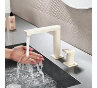 Robinet Mitigeur Monocommande pour Lavabo Salle de Bain Rotation 360° Robinet Lave Main Sur Plan Chaud et Froid,Blanc Laiteux