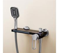 Robinet mitigeur mural avec fixation de douche, finition chromée, robinets de baignoire cascade, remplissage de baignoire de salle de bain