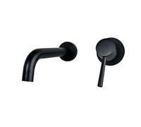 Robinet mitigeur mural en laiton noir de 20 cm à poignée unique pour salle de bain et cuisine, design moderne et élégant robinet Lavabo