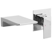 Robinet Mitigeur pour Lavabo Mural en Laiton Commande Unique Effet Cascade Argen