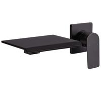 Robinet Mitigeur pour Lavabo Mural en Laiton Commande Unique Effet Cascade Noir