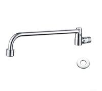 Robinet mural à bec pivotant pour évier de cuisine et salle de bain avec installation à trou unique et poli (30 cm)