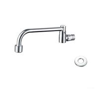 Robinet mural à bec pivotant pour évier de cuisine et salle de bain avec installation à trou unique et poli (20 cm)