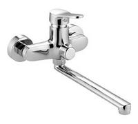 Robinet Mural à Bras Long Orientable avec Inverseur Finition Chromée Avizar Argent