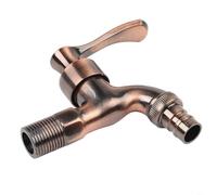 Robinet mural de jardin vintage, robinet de machine à laver en bronze antique, grue à linge en laiton massif, mélangeur d'évier classique européen pour robinet d'eau froide extérieur (bronze rouge)