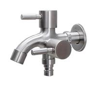 Robinet Mural Double robinet mural for Machine à laver, de vadrouille multifonctionnel for balcon extérieur, salle bains, cuisine, robinets blanchisserie(01)