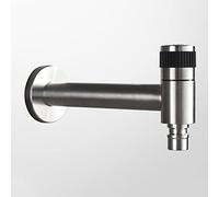 Robinet Mural en Acier Inoxydable pour Lavabo, Étang à Laver, Salle de Bain, Jardin, Patio, Toilettes - Eau Froide, Filetage G1/2"