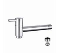 Robinet mural en laiton chromé pour jardin, balcon, lavabo, eau froide, salle de bain, buanderie
