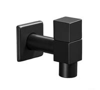 Robinet mural en laiton massif noir G1/2 pour machine à laver pour salle de bain, cuisine, balcon, jardin, design antirouille