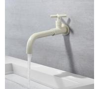 Robinet Mural Lavabo Eau Froide 360° Rotation Monocommande Robinets de Lavabo pour Salle de Bain,Blanc Lait