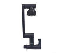 Robinet mural noir Lucky Cat avec pivot à 360 degrés pour évier de cuisine Construction en plastique Design unique Robinet d'économie d'eau Finition argentée et noire Décoration d'installation (Noir)