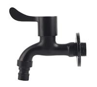 Robinet Mural Noir, Robinet Extérieur D'eau de Jardin à Ouverture Rapide en Acier Inoxydable 304 Robinet D'eau Froide Simple pour Salle de Bain(Robinet de machine à laver)