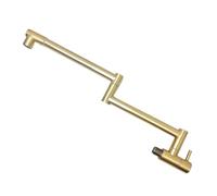 Robinet mural pliable en acier inoxydable 304, rotation universelle, robinet de cuisine encastré simple for eau froide Commercial(Gold)