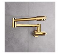 Robinet mural pliable, robinet de bidet d'évier de cuisine froid simple rotatif à 360 °, noir doré chromé(3)