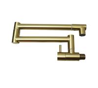 Robinet mural pliable, robinet rotatif universel en acier inoxydable 304, robinet d'eau froide simple dissimulé for cuisine Commercial(Gold)