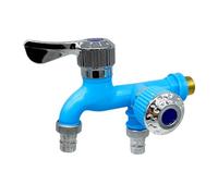 Robinet Mural Robinets de jardin, robinets Bidet rapides un en deux sorties, salle bains à Double sortie d'eau muraux, Gadgets(Blue)