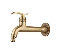 Robinet Mural Robinets muraux en Bronze Antique, robinet de jardin extérieur décoratif, Machine à laver, petit uniquement, robinets froids(Long Antique Brass)