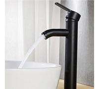 Robinet Noir Mat Cuivre Mitigeur Lavabo Salle de Bain Robinet Eau Chaud Froid Mate Bassin Robinetterie élégante et design rétro robinet de Levier Monotrou Vasque Durable