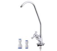 Robinet osmose inverse 1/4 pouce pour système 5 étapes Robinet inox évier composite Cartouche céramique Raccord rapide 6 mm Compatible osmoseur domestique Mélangeur eau pure JACAR