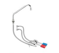 Robinet pédale de Commande Eau Chaude/Eau Froide pour Cuisine Professionnelle - Contrôle au Pied Sans Contact - Hygiène HACCP - Fabrication Italienne (ERMES003KIT)