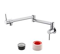 Robinet pliable en laiton rotatif avec bras pivotant à Double Joint, trou unique, deux poignées uniquement for l'eau froide, Chrome