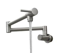 Robinet pliable pour évier de cuisine, Robinet de cuisine pliable en laiton, remplisseur casseroles, fixation murale, bec pivotant et, multicolore(Brushed Type a)