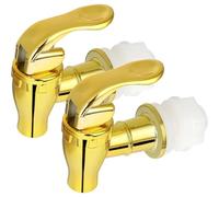 Robinet pour distributeur de boissons, 2 robinets pour distributeur de boissons sans fuite en plastique PP doré avec valve pièces rechange pour jus, ours