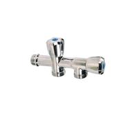 Sferaco Robinet pour machine à laver 1331004 nickelé double mâle horizontal 1/2'' 3/4'' 3/4''