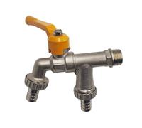Robinet pour réservoir d'eau de 1000 litres， Adaptateur de robinet de tuyau d'arrosage 1/2'', connecteur de réservoir d'eau IBC, joint de robinet en laiton à 2 voies et 1 voie for irrigation(F 1pcs)