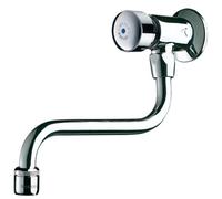 Robinet poussoir de lavabo mural à bec orientable Delabie Chromé 150 x 150 mm 748150