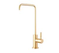 Robinet purificateur d'eau potable en acier inoxydable doré brossé - Robinet de filtre à eau de cuisine pour eau potable propre et fraîche - Élégant et design