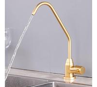 Robinet purificateur d'eau potable en acier inoxydable doré brossé - Robinet de filtre à eau de cuisine pour eau potable propre et fraîche - Élégant et design
