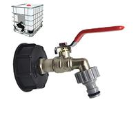 Robinet Réservoir IBC, S60X6 IBC Raccord Robinet Avec Raccord Tuyau 1/2", Réservoir Vidange, Pour Robinet Jardin