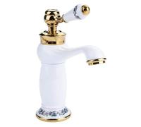 Robinet Rétro de Lavabo Salle de Bain,Mitigeur Robinet Antique Vintage avec Poignée en Céramique,Robinetterie Salle Bain Eau Chaude et Froide (Blanc)