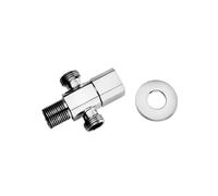 robinet, Robinets de remplissage toilettes en laiton massif chromé 1/2 angle simple double voie accessoires salle bain à montage mural arrêt d'eau (double voie)(Dual Way)