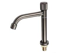 Robinet rotatif pour salle de bain Montage à un trou Raccord d'eau froide | Design peu encombrant, parfait pour les invités pour les toilettes ou les petites pièces, pour un aspect gris ou chromé