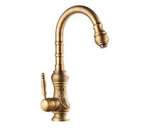 Robinet rotatif rétro continental chaud et froid pour armoires de cuisine - Design américain antique pour comptoirs et lavabos surélevés élégant et fonctionnel