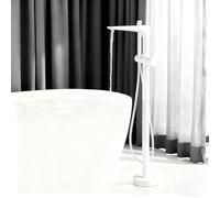 Robinet Salle Bain Baignoire Au Sole Mitigeur Douche 2 Modes Robinet Baignoire Ilot Rotation 360°,Blanc